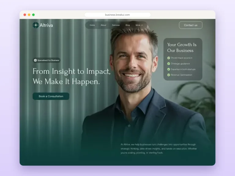 Altriva Business Consultation Template – Breakdance template homepage preview