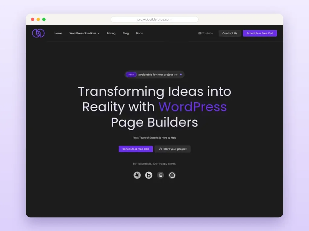 Breakdance Agency landing page – Breakdance template homepage preview