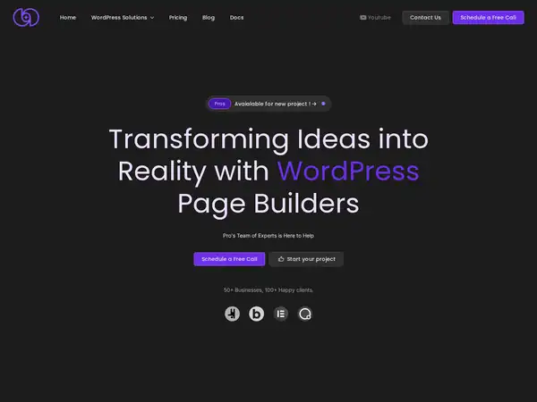 Breakdance Agency landing page template home page
