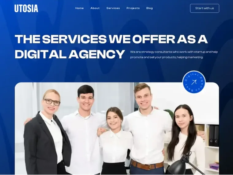 Digital Agency Breakdance template home page