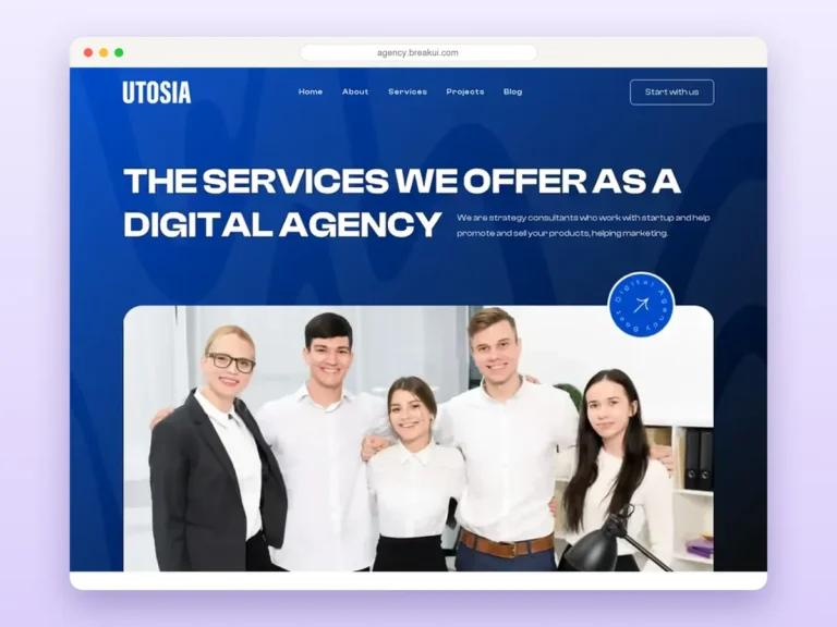 Digital Agency Breakdance Builder Template – Breakdance template homepage preview